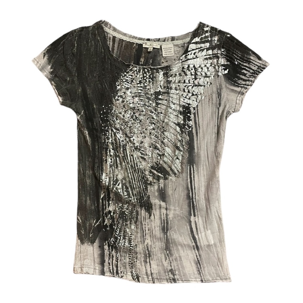 Miss Me T-shirt With Shiny, Silver Design Kids Size L
